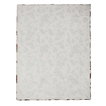 Cow Print Faux Fur Bedspread in Natural 150 x 200cm