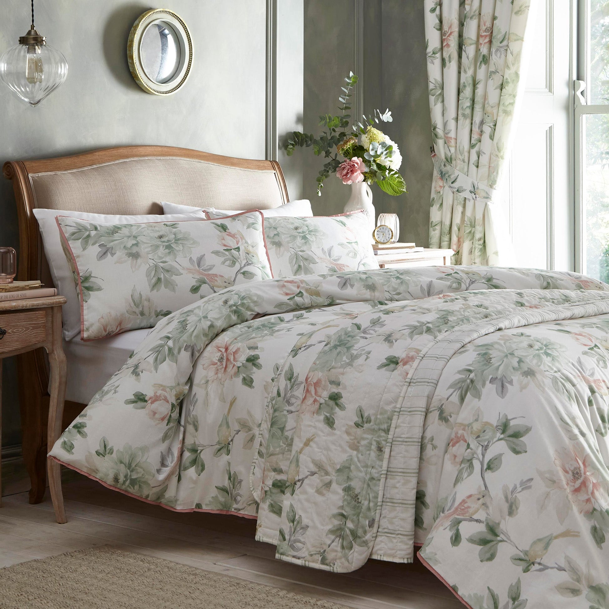 Campion Bedspread by Appletree Heritage in Green 200cm X 230cm - Bedspread - Appletree Heritage