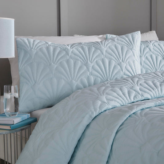 Cavali Duvet Cover Set by Serene in Duck Egg - Duvet Cover Set - Serene