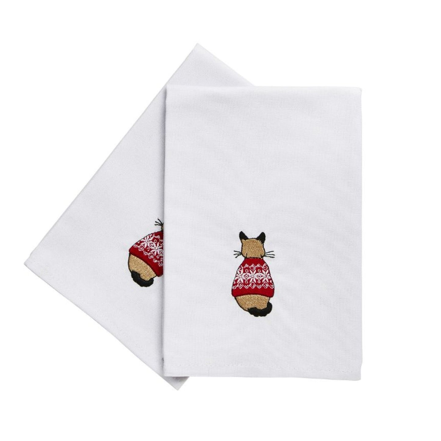 Christmas Cats in Waiting Napkins 2 Pack in Red - Napkin - Ulster Weavers