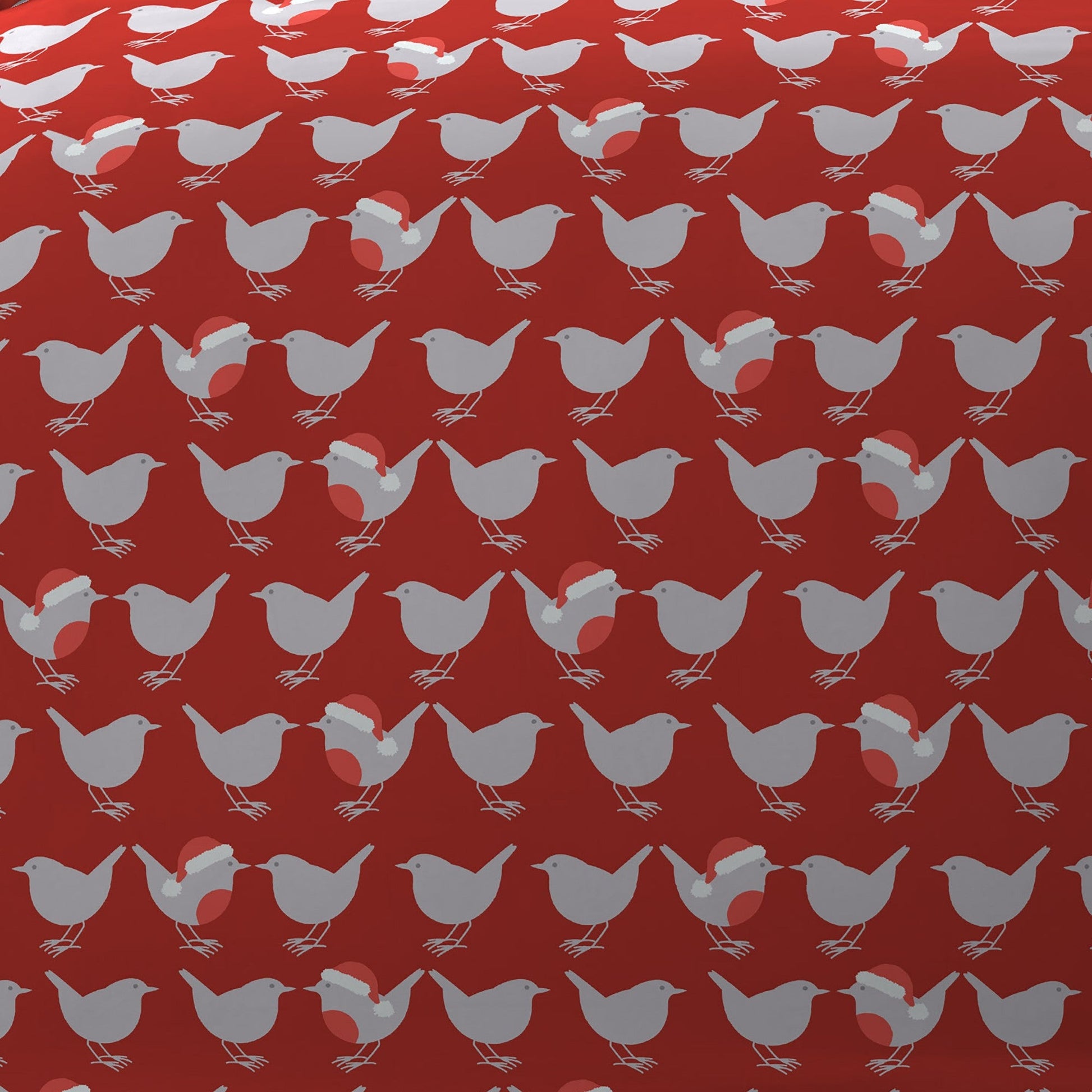 Geo Robin Duvet Cover Set by Fusion Christmas in Red - Duvet Cover Set - Fusion Christmas