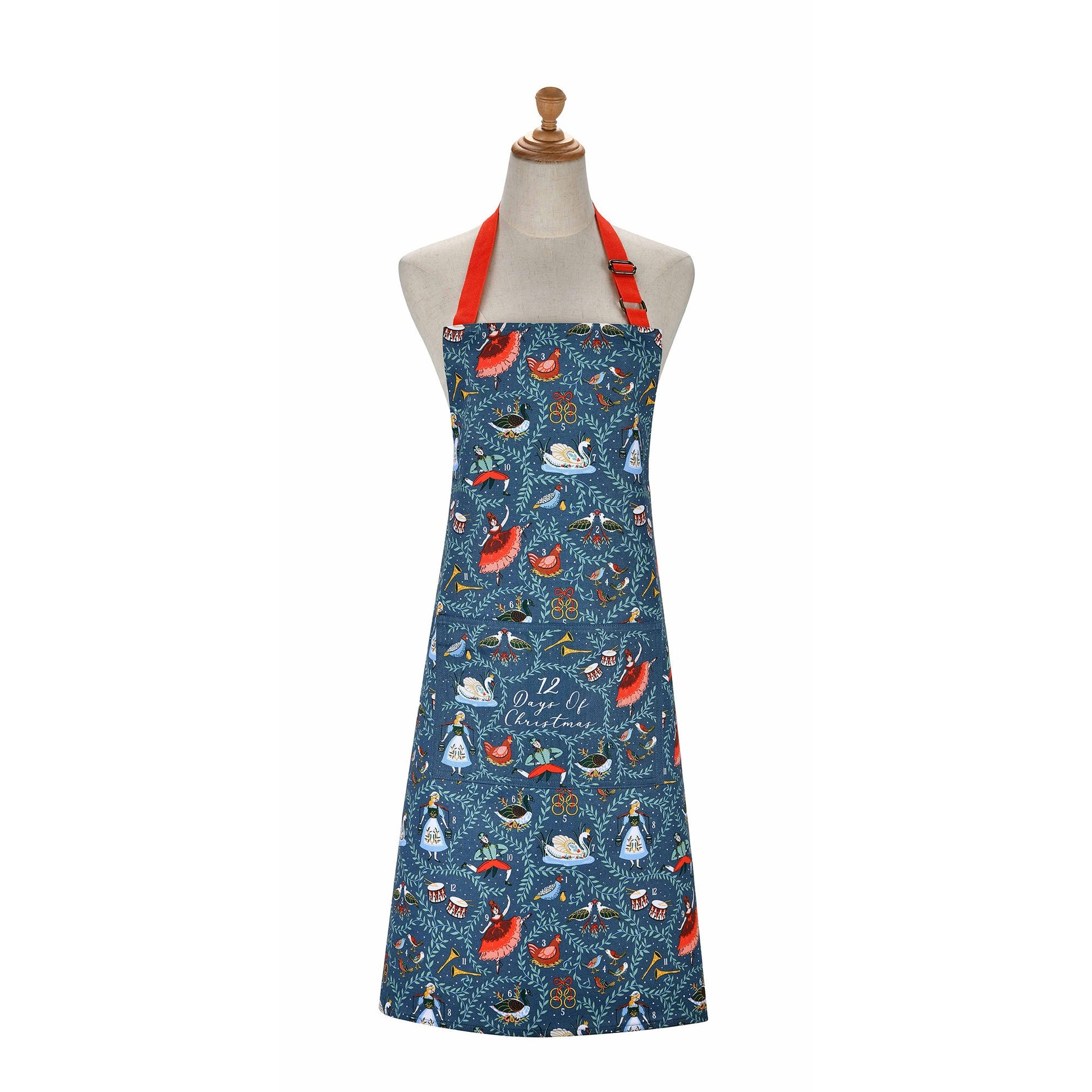 Ulster Weavers 12 Days of Christmas Apron - Cotton One Size in Green - Apron - Ulster Weavers