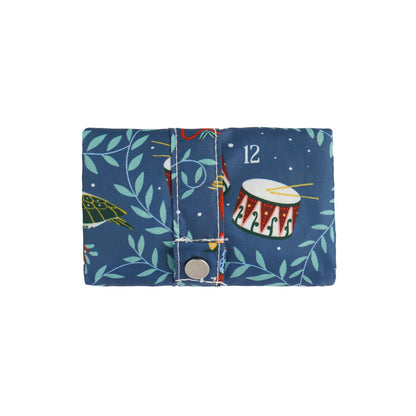 Ulster Weavers 12 Days of Christmas Foldable Tote Bag Medium in Green - Roll-Up Bag - Ulster Weavers