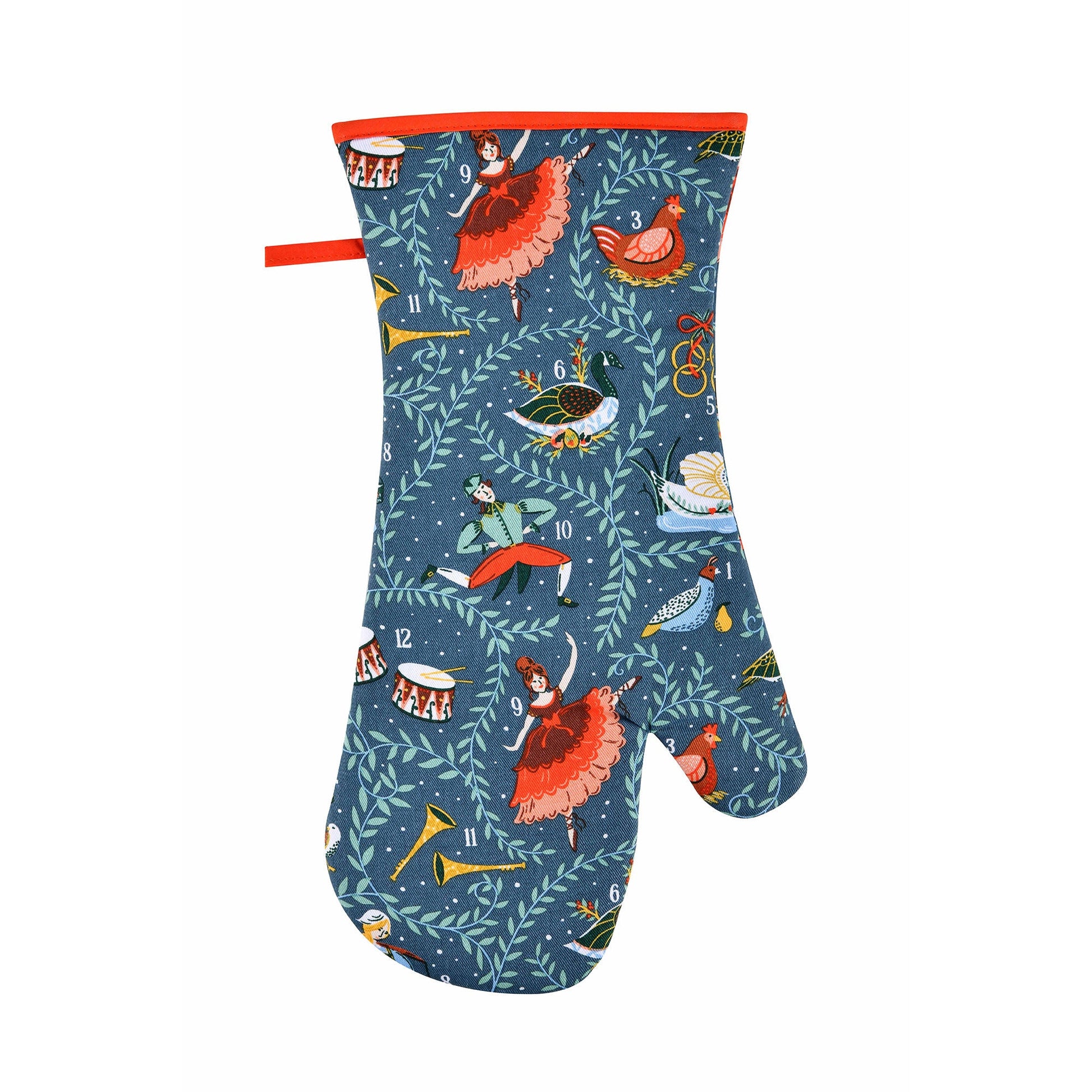 Ulster Weavers 12 Days of Christmas Gauntlet Oven Glove One Size in Green - Gauntlet Oven Glove - Ulster Weavers