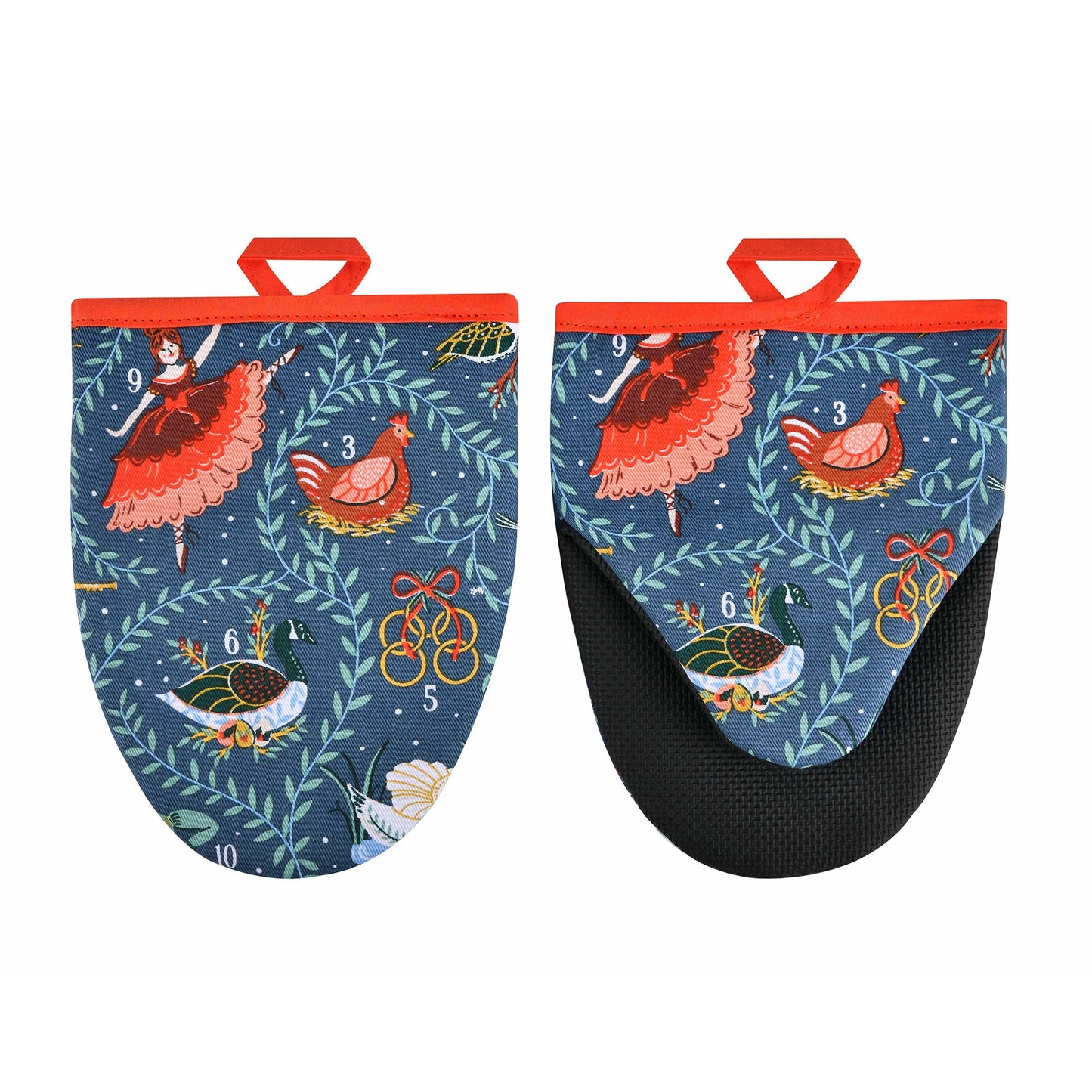 Ulster Weavers 12 Days of Christmas Microwave Mitts - Pair One Size in Green - Micro Mitts - Ulster Weavers