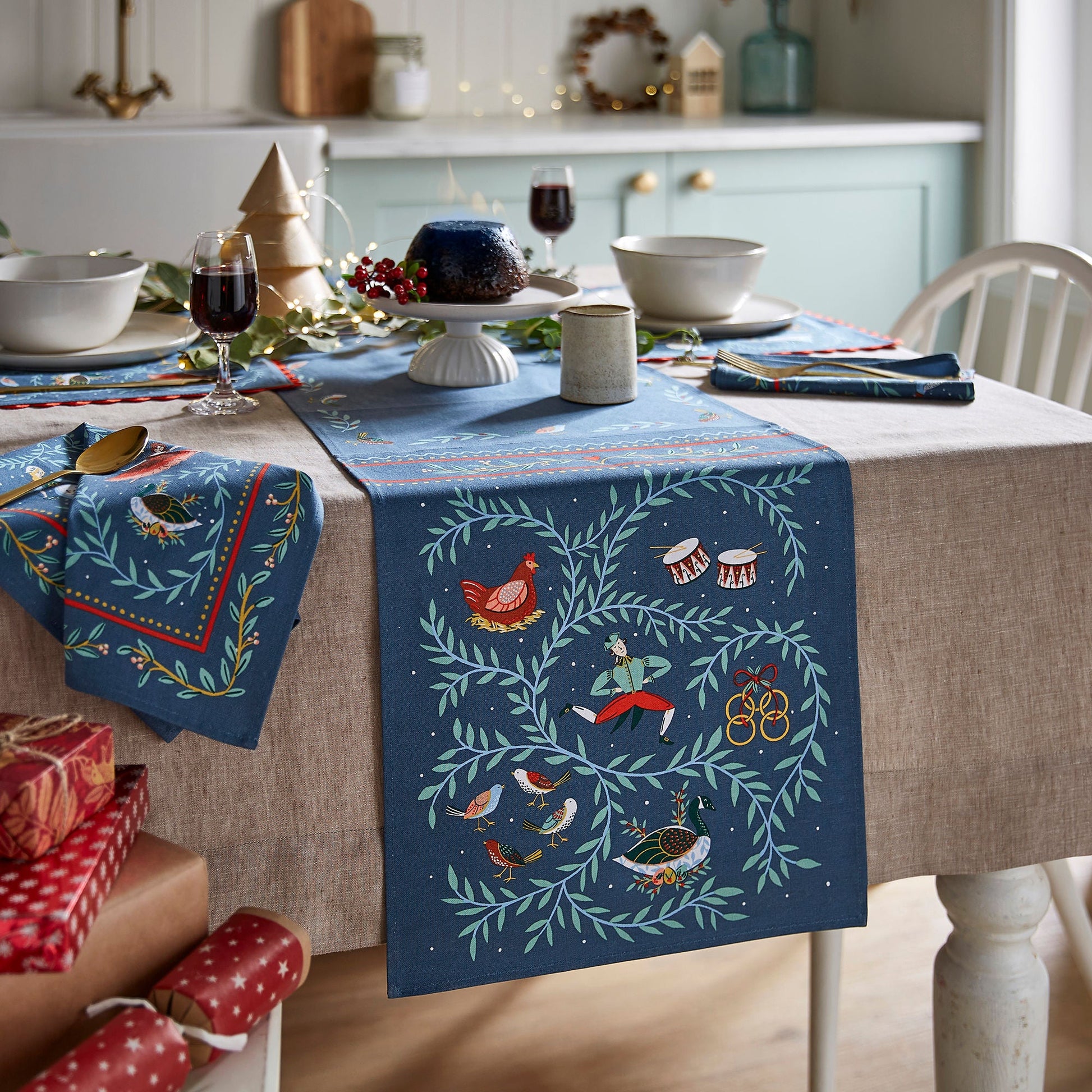 Ulster Weavers 12 Days of Christmas Table Runner One Size in Green - Table Runners - Ulster Weavers