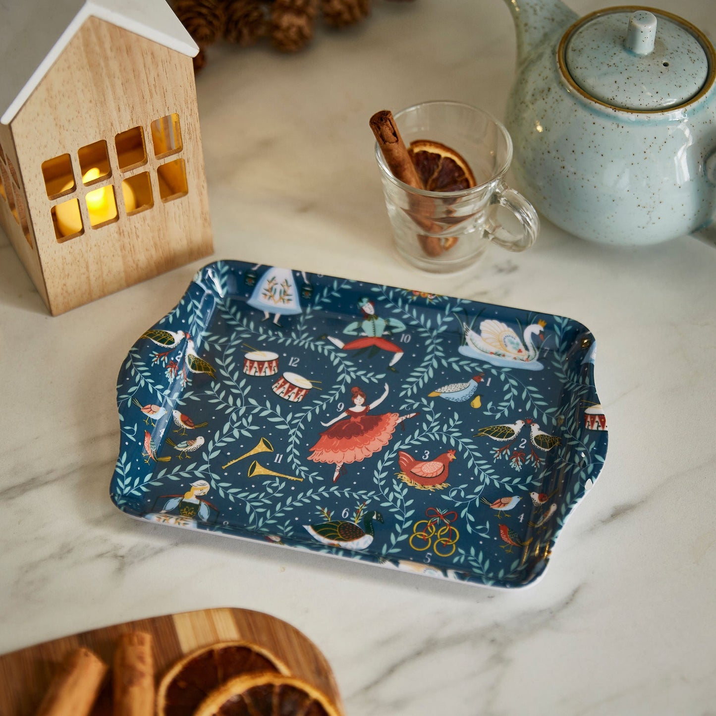 Ulster Weavers 12 Days of Christmas Tray - Scatter One Size in Green - Tray - Ulster Weavers