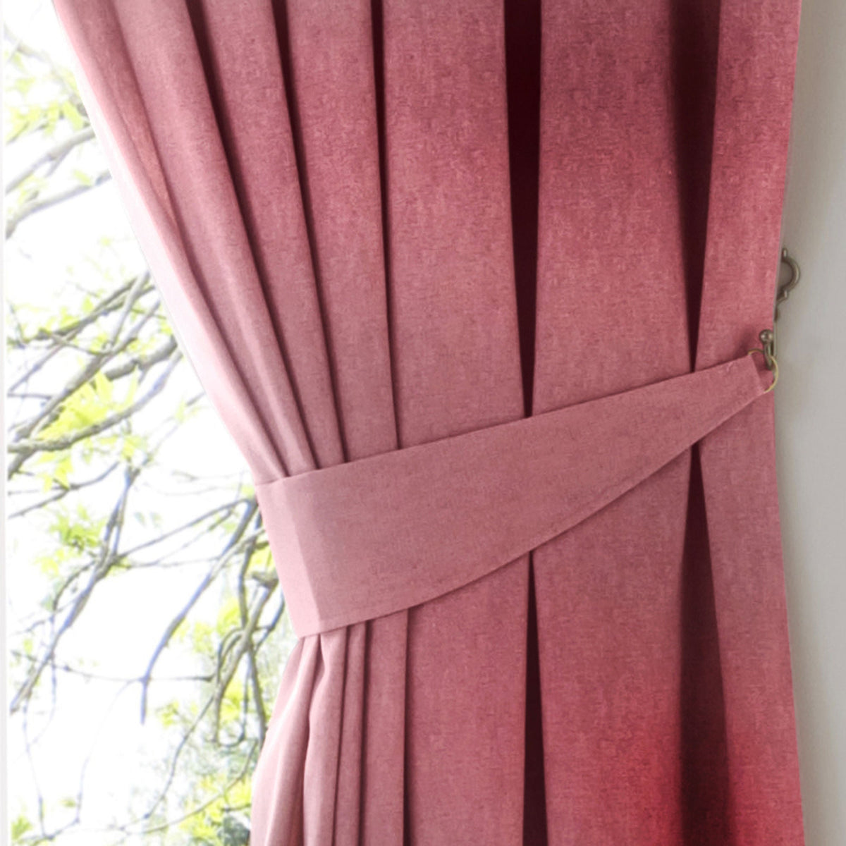 Dijon Pair Of Curtain Tiebacks by Fusion in Blush 26" x 4" - Pair Of Curtain Tiebacks - Fusion