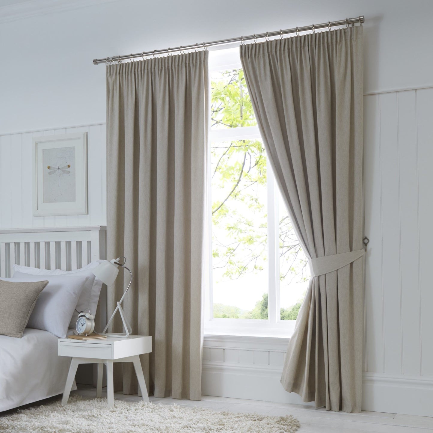 Dijon Pair Of Curtain Tiebacks by Fusion in Natural 26" x 4" - Pair Of Curtain Tiebacks - Fusion