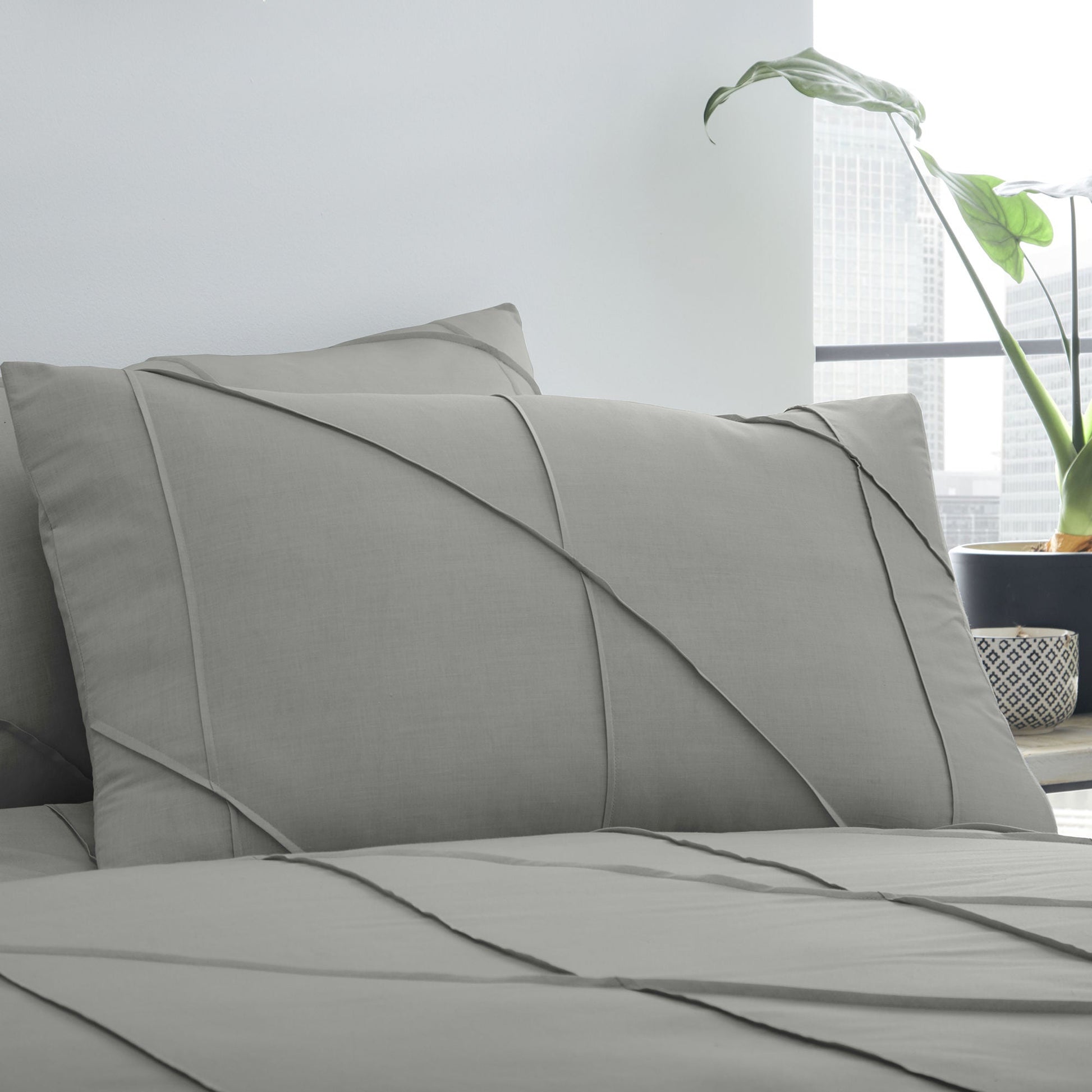 Dart Duvet Cover Set by Serene in Grey - Duvet Cover Set - Serene