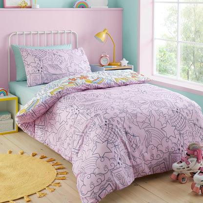 Doodle Hobby Duvet Cover Set in Multi - Duvet Cover Set - Bedlam