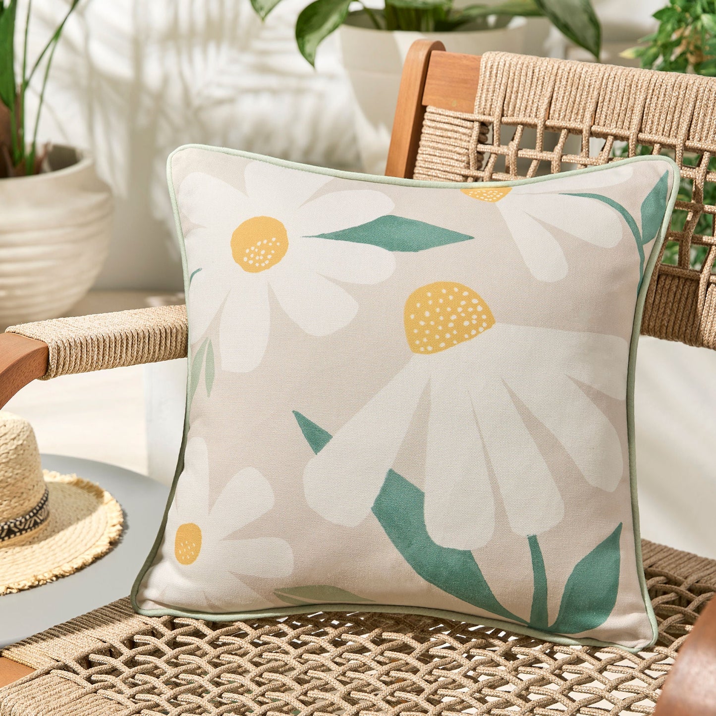 Daisy Cushion by Fusion in Natural 43 x 43cm - Cushion - Fusion