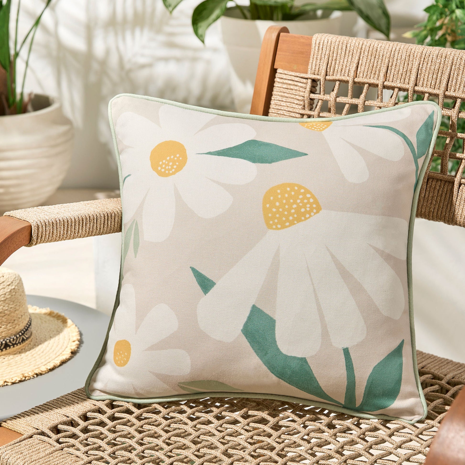 Daisy Cushion by Fusion in Natural 43 x 43cm - Cushion - Fusion