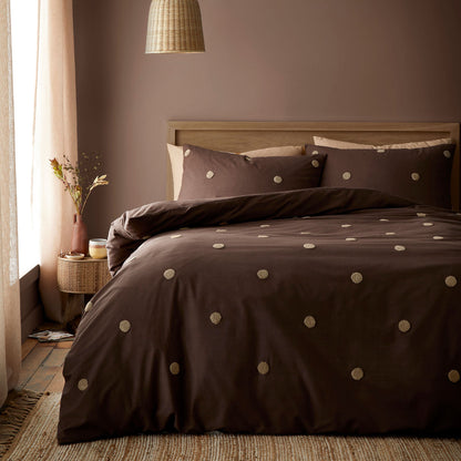 Dot Garden Duvet Cover Set in Chocolate - Duvet Cover Set - Appletree