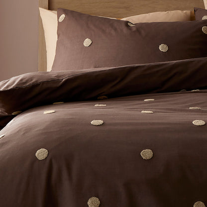 Dot Garden Duvet Cover Set in Chocolate - Duvet Cover Set - Appletree