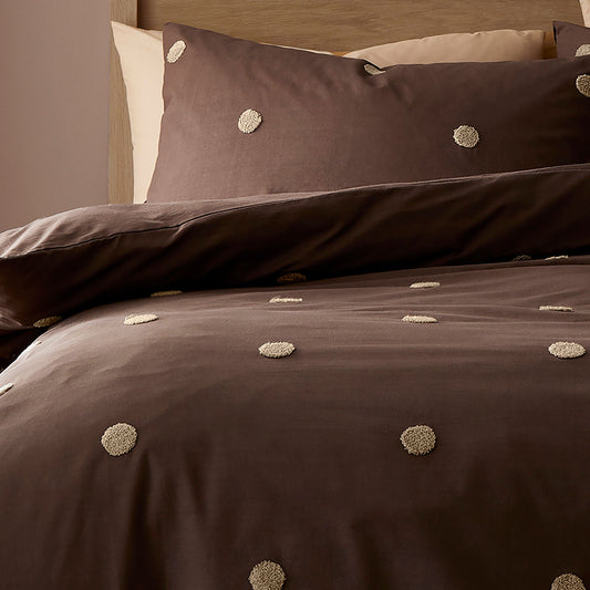 Dot Garden Duvet Cover Set in Chocolate - Duvet Cover Set - Appletree
