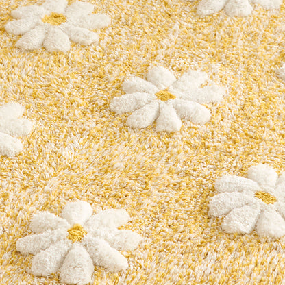Daisy Floral Bath Mat in Ochre 50 x 80cm