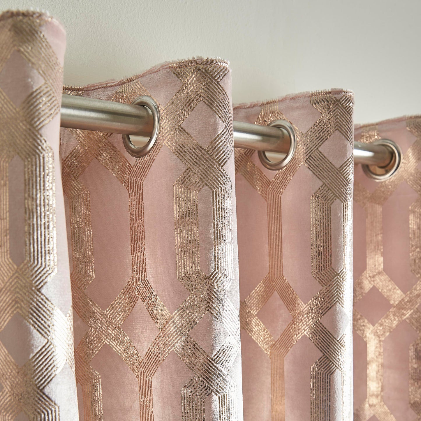 Darla Pair of Eyelet Curtains by Curtina in Blush - Pair of Eyelet Curtains - Curtina