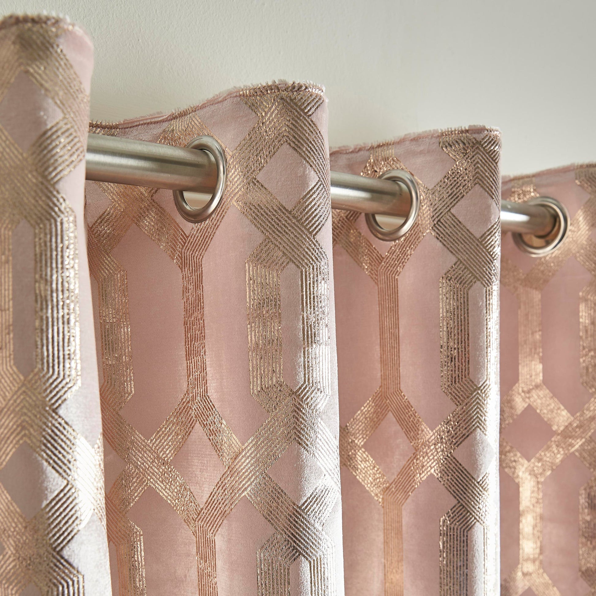 Darla Pair of Eyelet Curtains by Curtina in Blush - Pair of Eyelet Curtains - Curtina