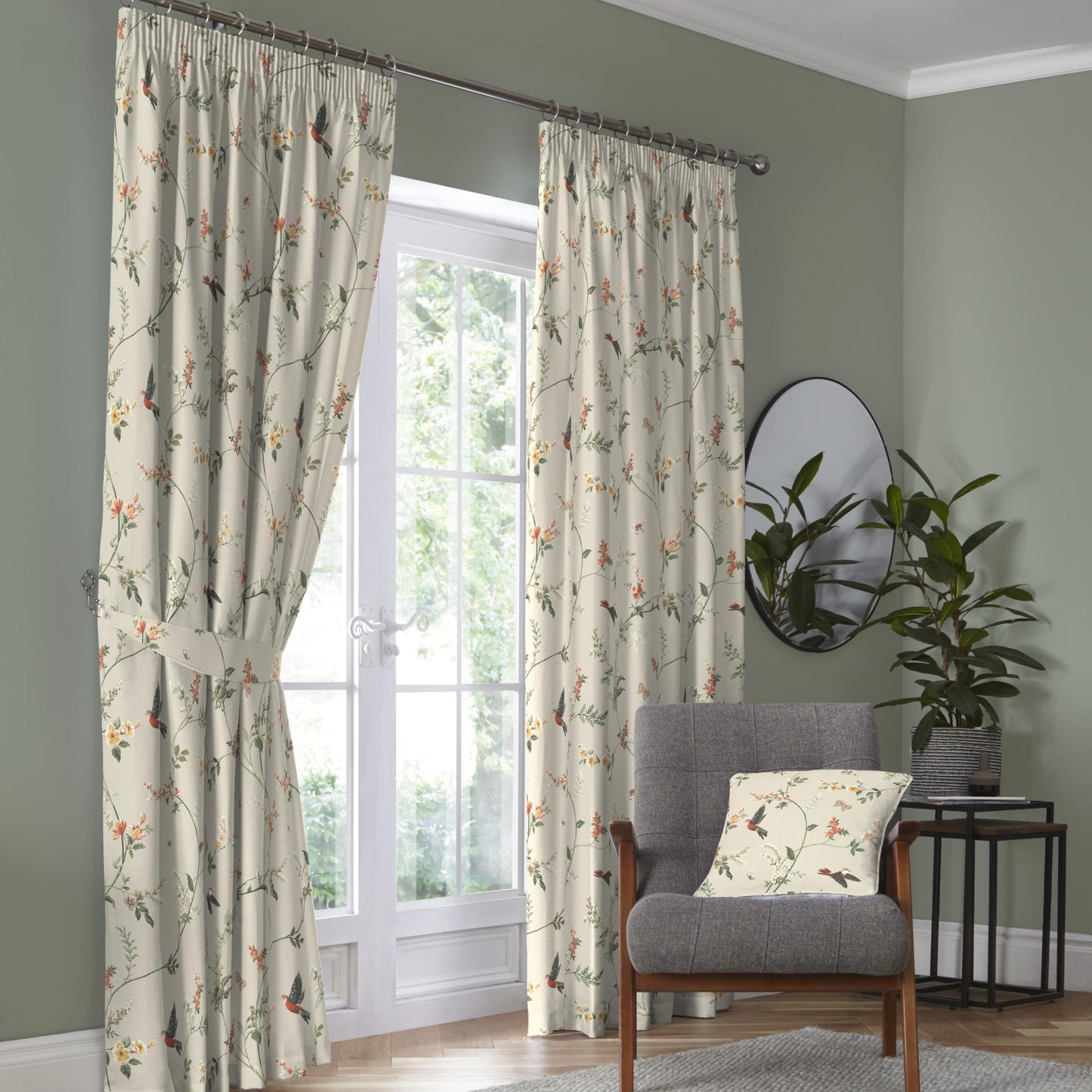 Darnley Filled Cushion by Dreams & Drapes Curtains in Coral/Natural 43 x 43cm - Filled Cushion - Dreams & Drapes Curtains