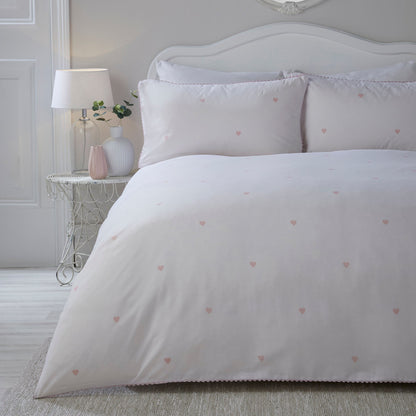 Decorative Heart Duvet Cover Set by Serene in Blush - Duvet Cover Set - Serene