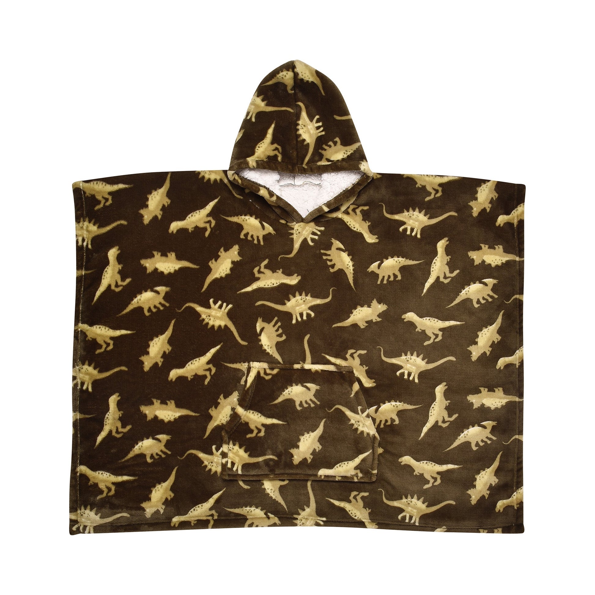 Dino Hooded Throw by Bedlam in Green 75 x 92.5cm - Hooded Throw - Bedlam