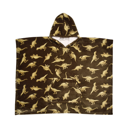 Dino Hooded Throw by Bedlam in Green 75 x 92.5cm - Hooded Throw - Bedlam