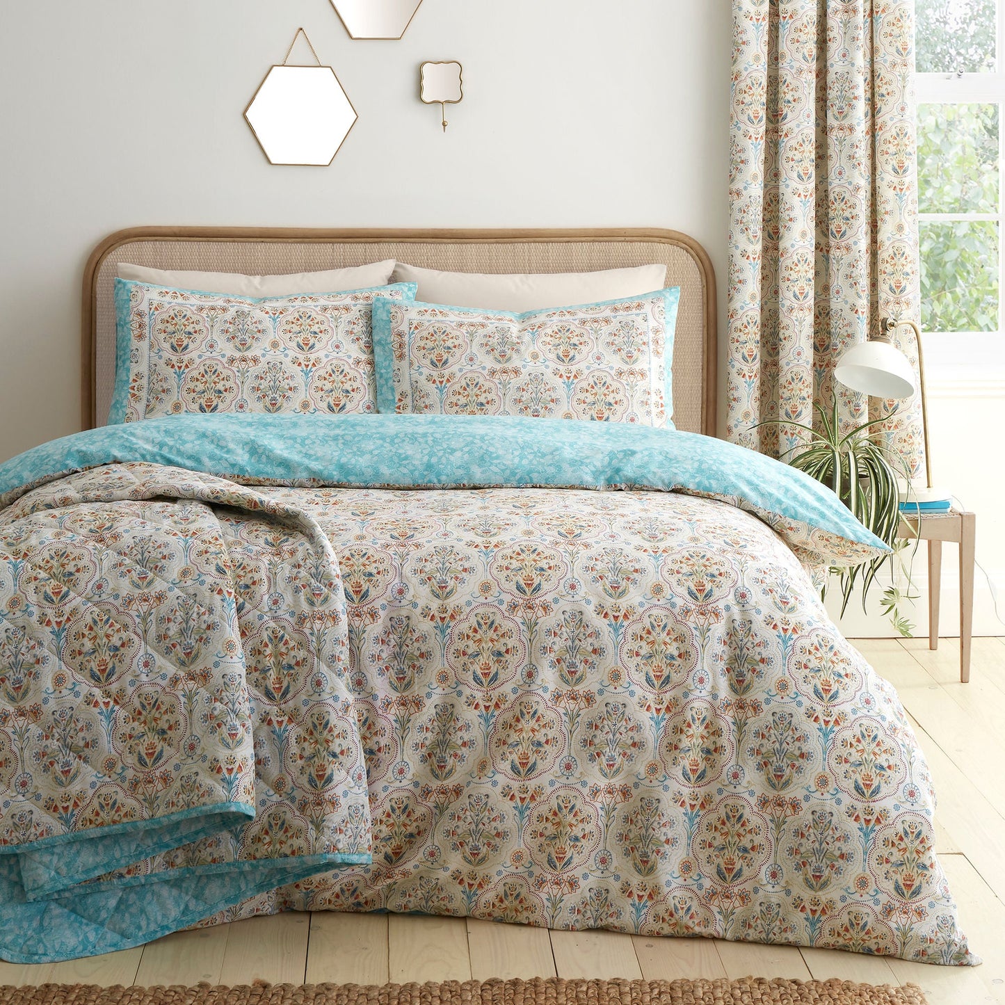 Edena Decorative Floral Bedspread in Natural 200cm X 230cm