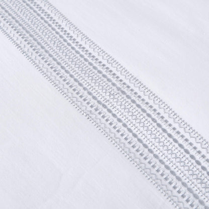 Embroidered Band Duvet Cover Set by Appletree Boutique in White - Duvet Cover Set - Appletree Boutique