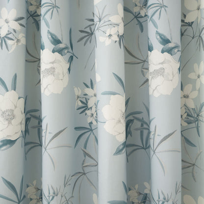 Eve Pair of Pencil Pleat Curtains With Tie-Backs by Dreams & Drapes Design in Duck Egg - Pair of Pencil Pleat Curtains With Tie-Backs - Dreams & Drapes Design