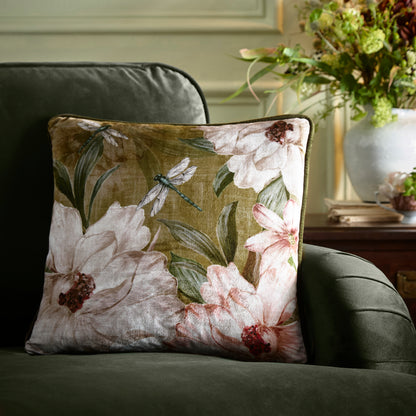 Fiorella Cushion in Olive 43 x 43cm