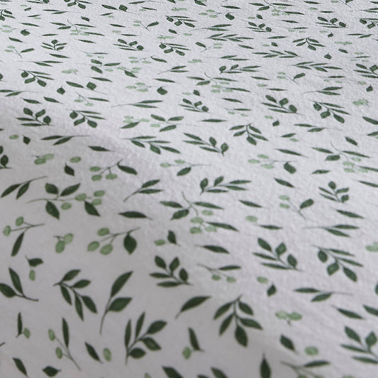 Falling Leaf 28cm Fitted Bed Sheet in White - 28cm Fitted Bed Sheet - D & D