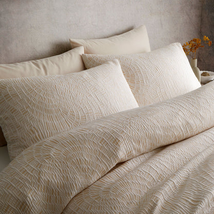 Fossil Jacquard Duvet Cover Set in Natural