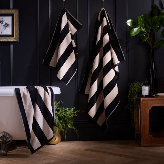 Festivo Stripe Towels in Black