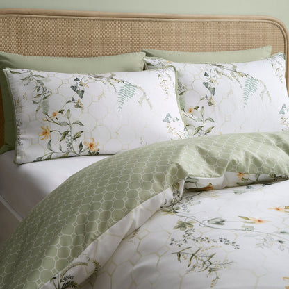 Floral Trellis Duvet Cover Set in Green - Duvet Cover Set - Appletree