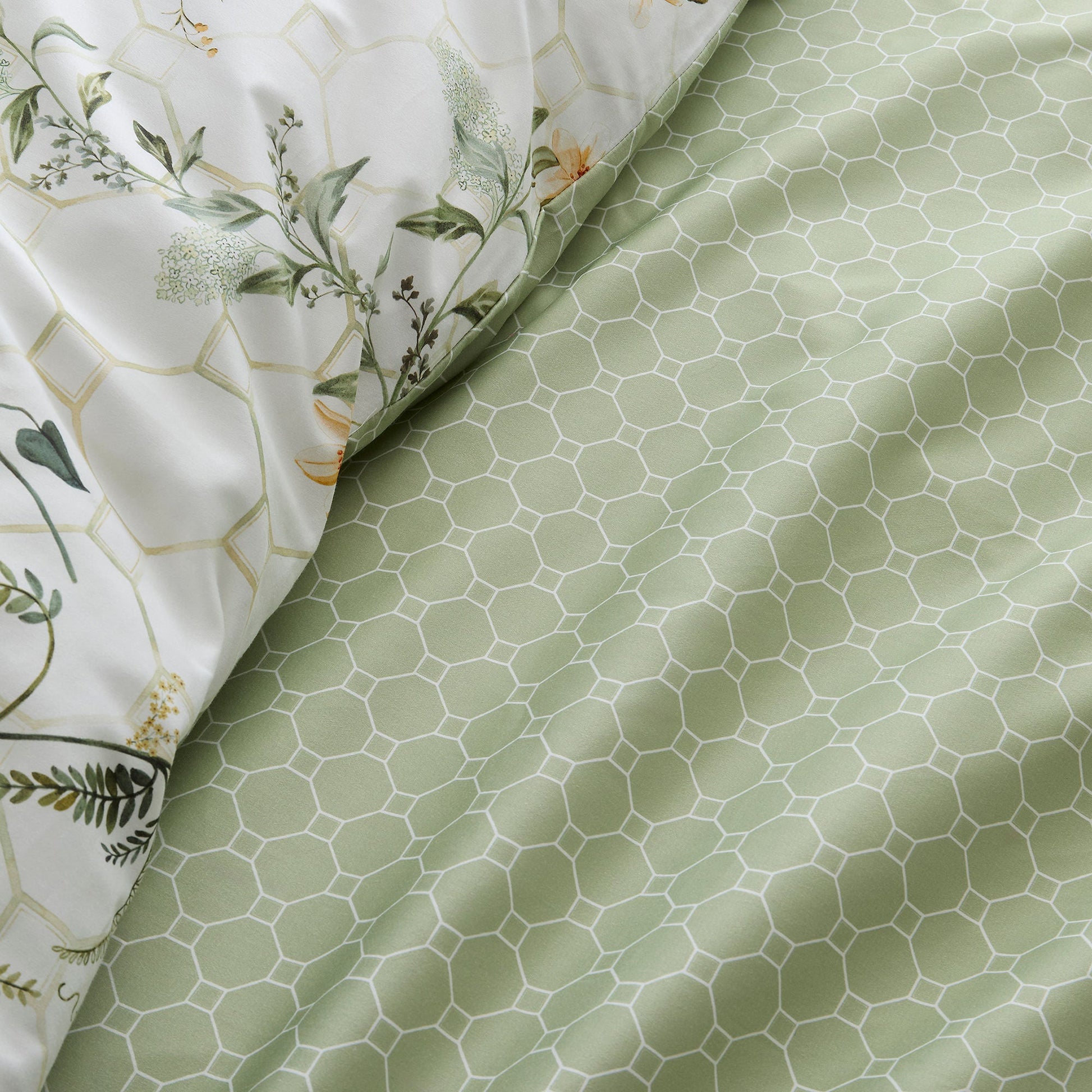 Floral Trellis Duvet Cover Set in Green - Duvet Cover Set - Appletree