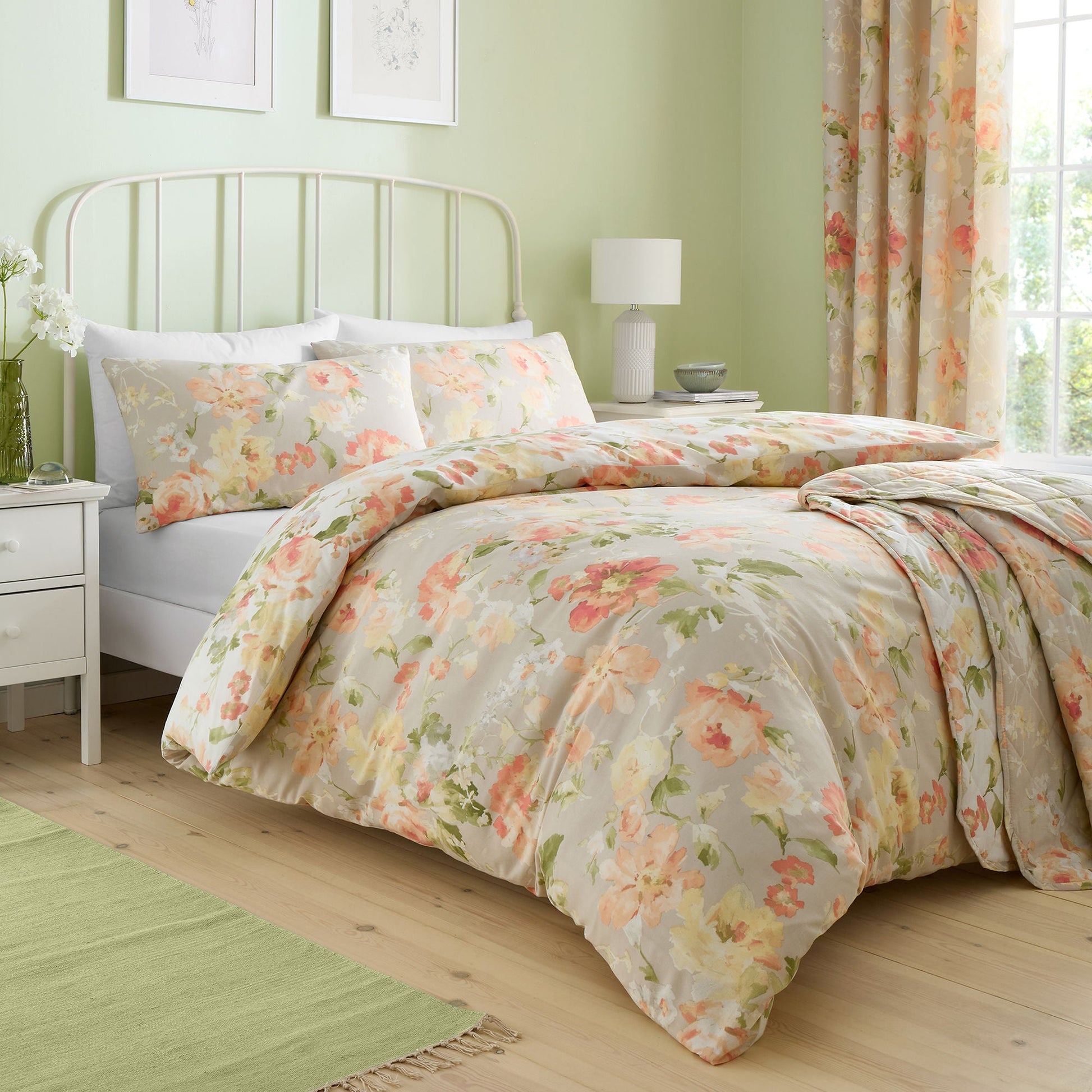 Flourette Bedspread by Dreams & Drapes Design in Natural 200cm X 230cm - Bedspread - Dreams & Drapes Design