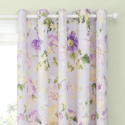 Flourette Pair of Eyelet Curtains by Dreams & Drapes Design in Lilac - Pair of Eyelet Curtains - Dreams & Drapes Design