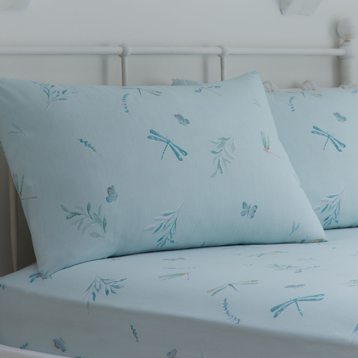 Fifi 28cm Fitted Bed Sheet Set by Dreams & Drapes Decorative in Duck Egg - 28cm Fitted Bed Sheet Set - Dreams & Drapes Decorative