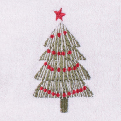 Christmas Trees Hand Towel (2 pack) by Fusion Christmas in White 50 x 90cm - Hand Towel (2 pack) - Fusion Christmas