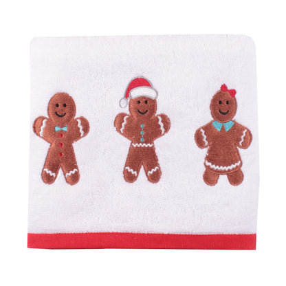 Gingerbread Hand Towel (2 pack) by Fusion Christmas in White 50 x 90cm - Hand Towel (2 pack) - Fusion Christmas