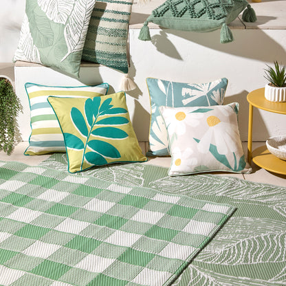 Gingham Outdoor Rug by Dreams & Drapes Design in Green 120 x 170cm - Outdoor Rug - Dreams & Drapes Design