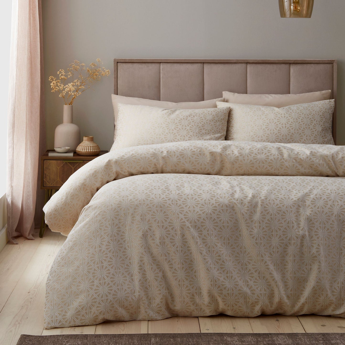 Geo Jacquard Duvet Cover Set in Natural - Duvet Cover Set - Appletree