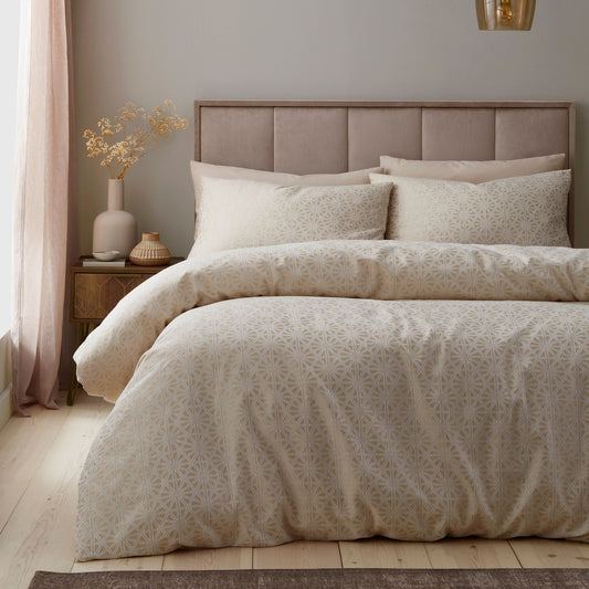 Geo Jacquard Duvet Cover Set in Natural - Duvet Cover Set - Appletree