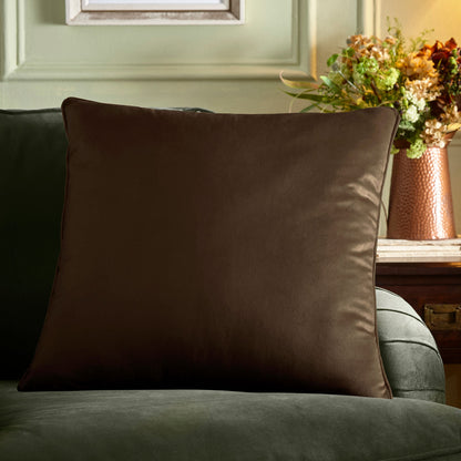 Harlan Velvet Cushion in Chocolate 55 x 55cm - Cushion - Appletree