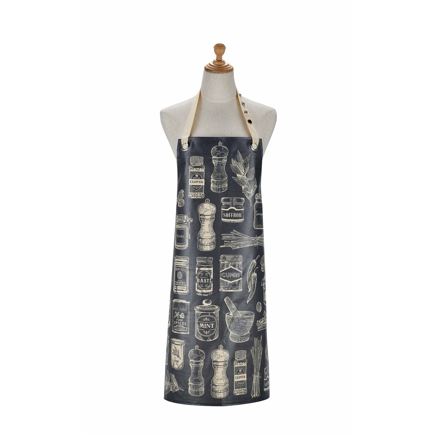 Ulster Weavers Herbs & Spices Apron - PVC/Oilcloth One Size in Grey - Apron - Ulster Weavers