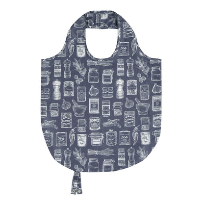 Ulster Weavers Herbs & Spices Foldable Tote Bag Medium in Grey - Roll-Up Bag - Ulster Weavers