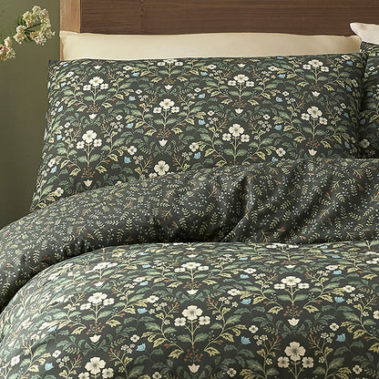 Heritage Floral Duvet Cover Set in Green - Duvet Cover Set - D & D