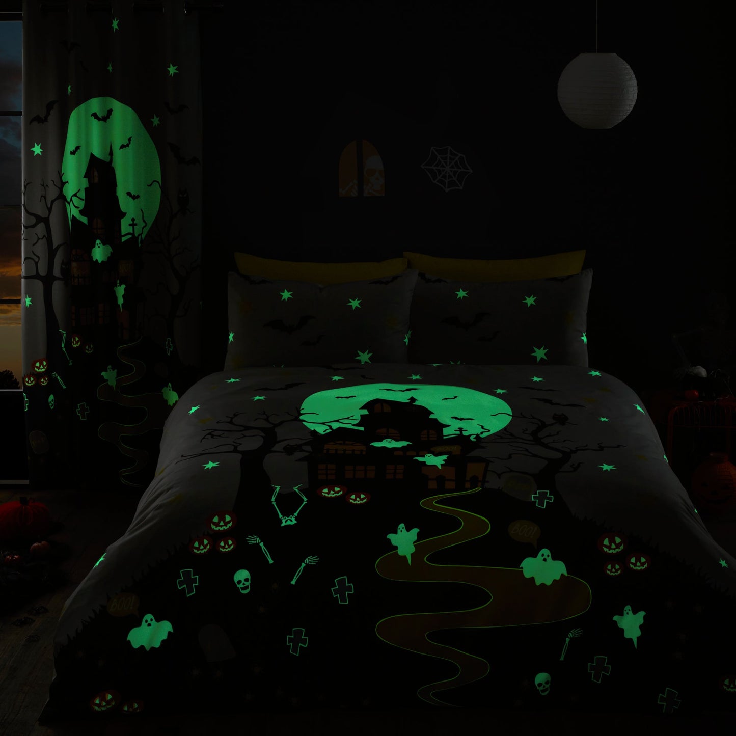 Haunted House Duvet Cover Set by Bedlam in Grey - Duvet Cover Set - Bedlam