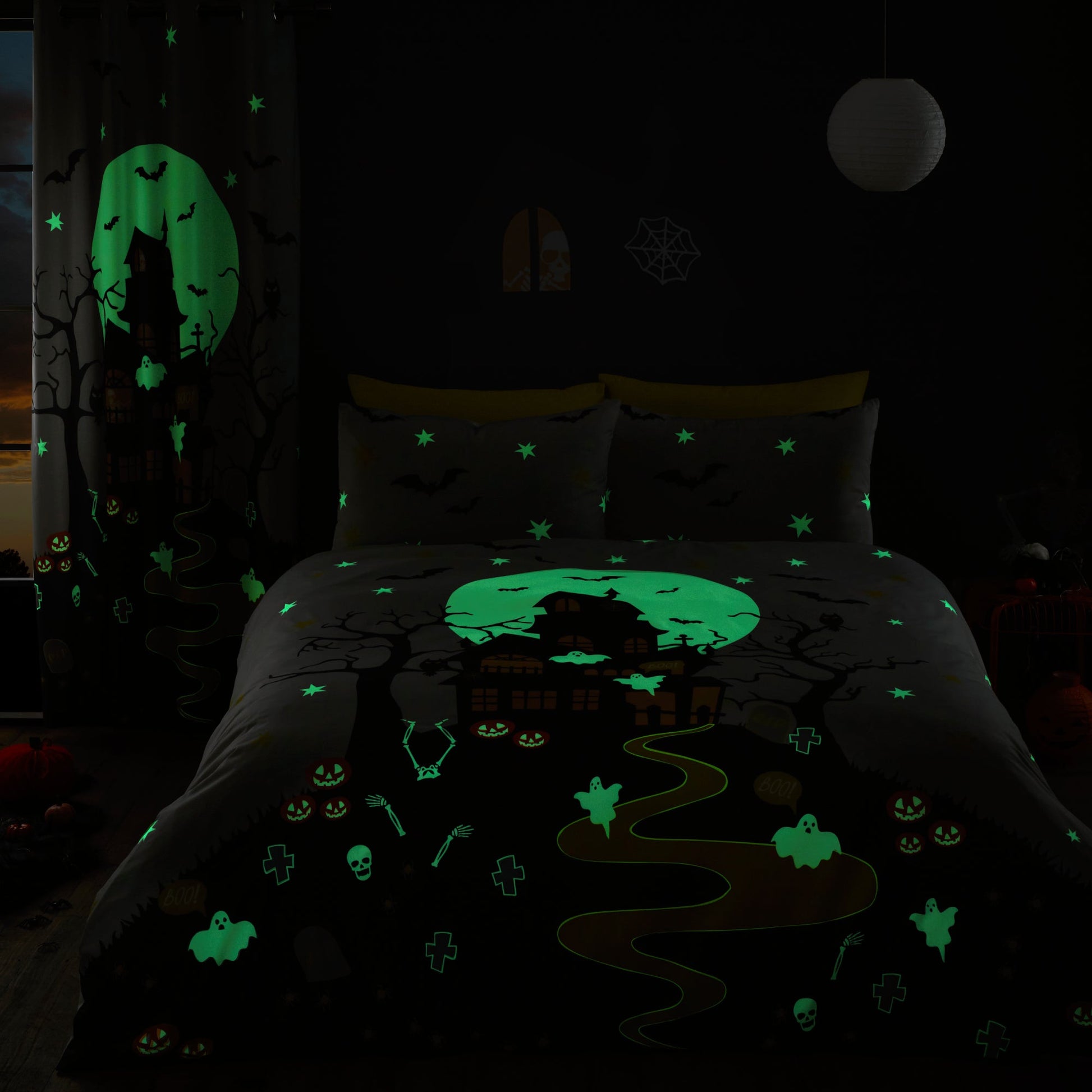 Haunted House Duvet Cover Set by Bedlam in Grey - Duvet Cover Set - Bedlam